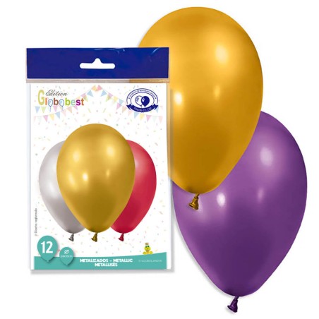 GLOBOS METALIZADOS SURTIDOS - 24X30CM 12UND