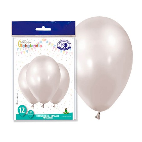 GLOBOS METALIZADOS PERLA - 24X30CM 12UND