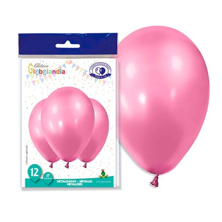 GLOBOS METALIZADOS ROSAS - 24X30CM 12UND