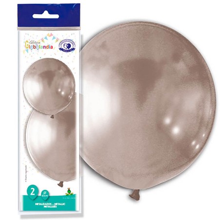 GLOBOS GIGANTES METALICOS PLATA - 65CM 2UND