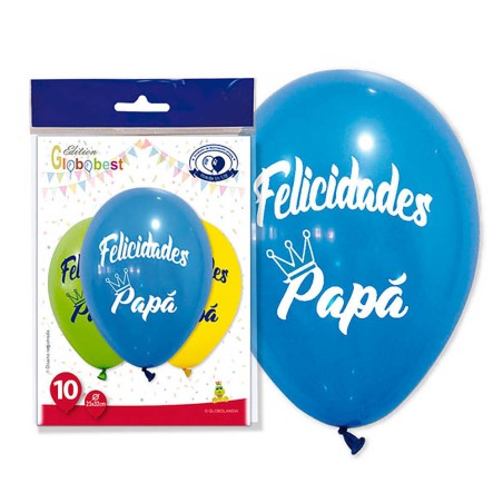 GLOBOS FELICIDADES PAPÁ - 10UND
