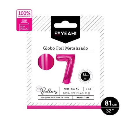 GLOBO NUMERO 7 ROSA 81CM