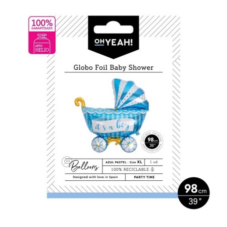 GLOBO CARRITO BEBE AZUL