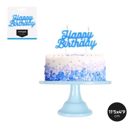 VELAS HAPPY BIRTHDAY AZUL