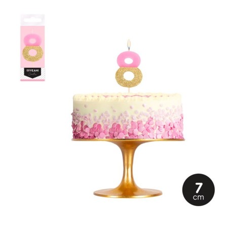 VELA Nº8 ROSA PURPURINA
