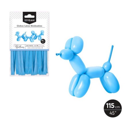 15 GLOBOS MODELAR AZUL 115CM
