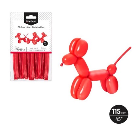 15 GLOBOS MODELAR ROJOS 115CM