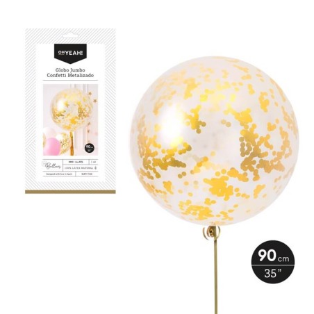 GLOBO CONFETI ORO 90CM