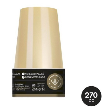 VASOS DE CARTON ORO 270CC/6UND