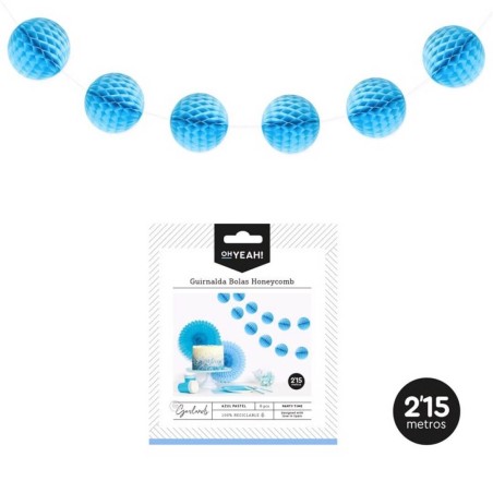 GUIRNALDA BOLAS AZUL 2.15M