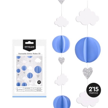 GUIRNALDA NUBES AZUL 2.15M 