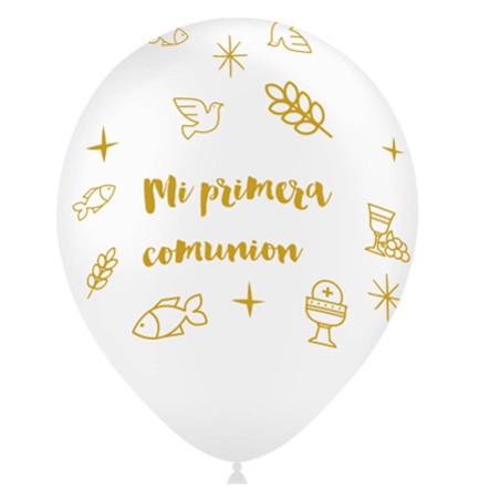 8 GLOBOS MI PRIMERA COMUNION 28CM