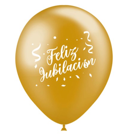 8 GLOBOS FELIZ JUBILACION 28CM 