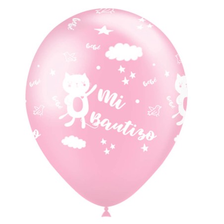 8 GLOBOS MI BAUTIZO 28CM 