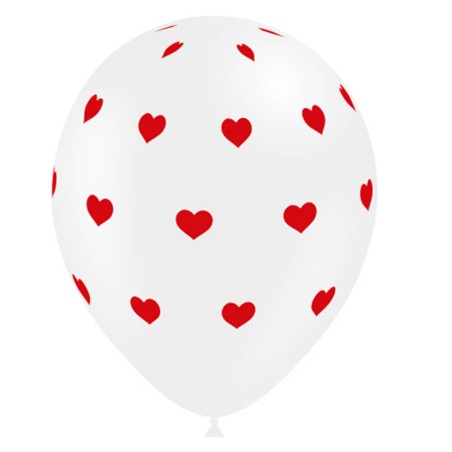 8 GLOBOS LÁTEX CORAZONES 30CM