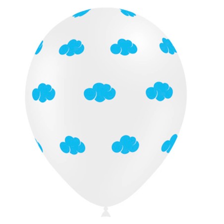 8 GLOBOS NUBES AZULES 30CM