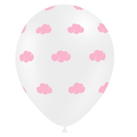 8 GLOBOS NUBES ROSAS 30CM