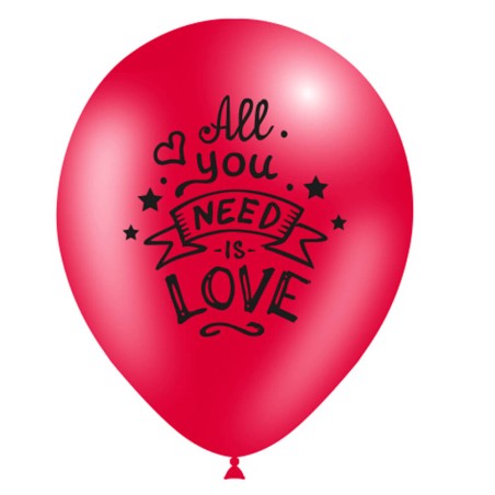 8 GLOBOS ALL YOU NEED IS LOVE 30CM