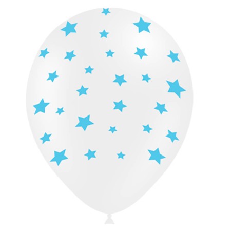 8 GLOBOS ESTRELLAS AZULES