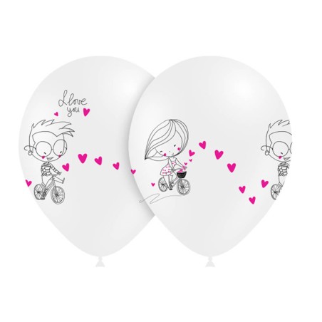 8 GLOBOS PAREJA ENAMORADOS 30CM