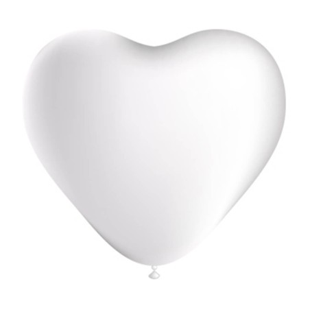 1 GLOBO CORAZON BLANCO 25CM