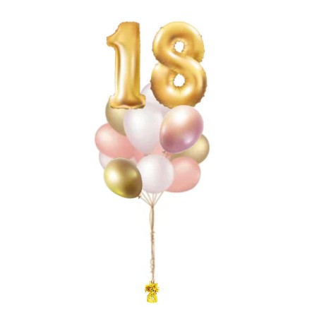 RAMO 2 NUMEROS +9 GLOBOS LATEX