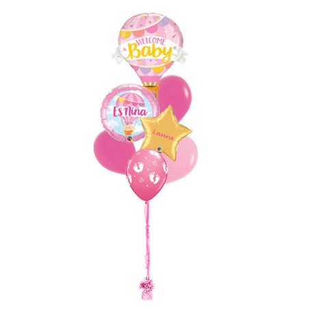 RAMO GLOBO NIÑA + REDONDO+ ESTRELLA + 5 LATEX