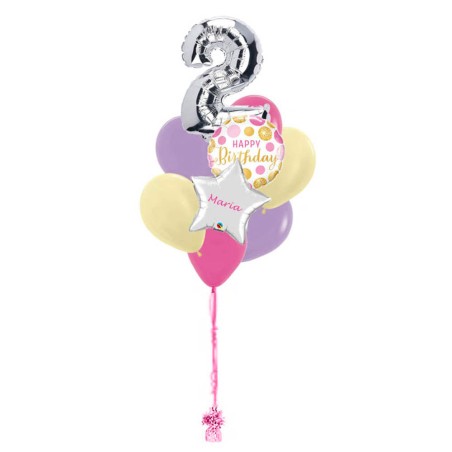 RAMO 1NUM+ 1 FOIL 46CM +1 ESTRELLA + 6 GLOBOS DE LATEX