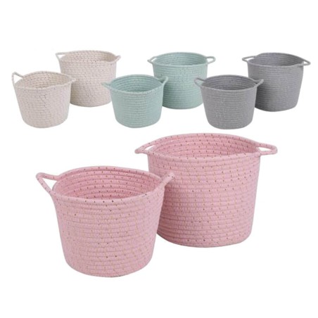 CESTO COLORES ROSA, AZUL, BEIGE O GRIS.