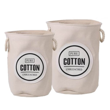 CESTO ROPA - ALGODON 40X48CM 3 COLORES