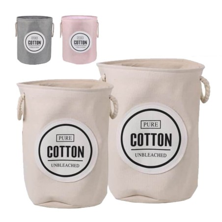 CESTO ROPA - ALGODON 40X48CM 3 COLORES