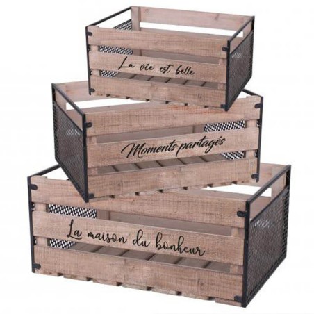 CAJA MADERA INDUSTRIAL 32X24,5X18CM