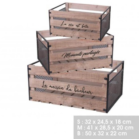 CAJA MADERA INDUSTRIAL 32X24,5X18CM