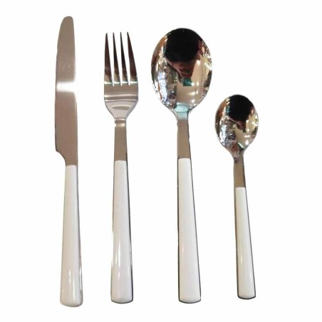 Cubiertos 24 piezas Acero inoxidable Blanco para seis comensales