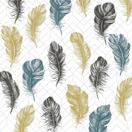20 SERVILLETAS PAPEL DECORADAS - PLUMAS