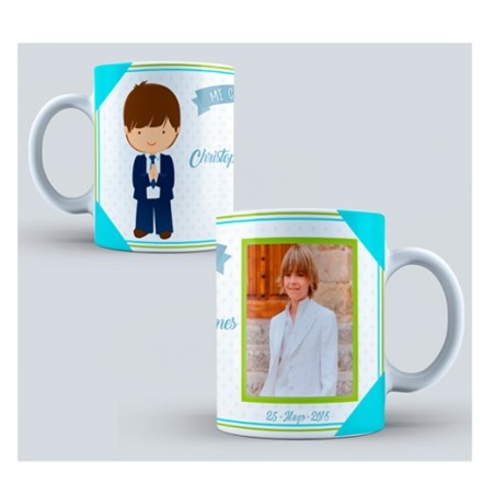 Taza comunión personalizada foto - Niño