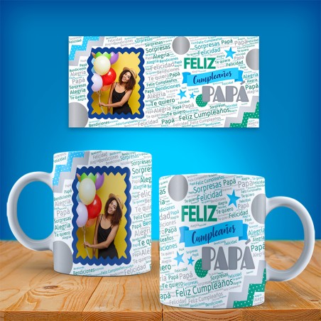 Taza cumpleaños papá personalizada foto