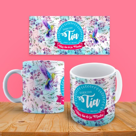 Taza personalizada - Texto colibrís