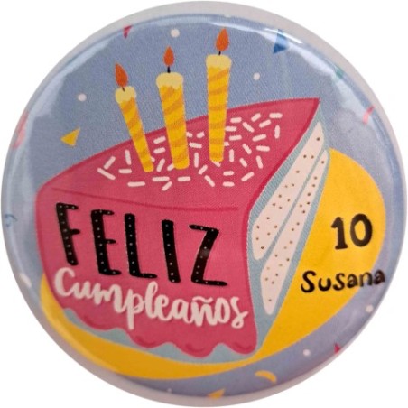 12 CHAPAS 58MM TARTA NOMBRE + Nº