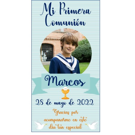 CHAPA IMAN COMUNION 1 FOTO+ RECORDATORIO