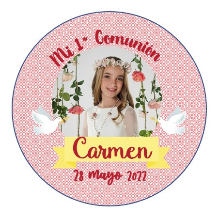 CHAPA IMAN COMUNION FOTO 2 +RECORDATORIO
