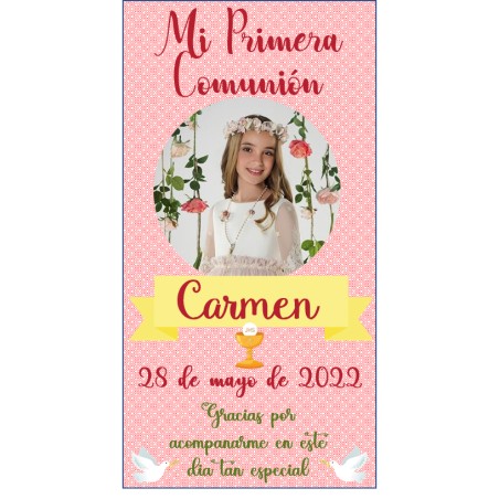 CHAPA IMAN COMUNION FOTO 2 +RECORDATORIO