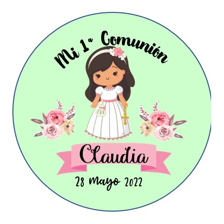 CHAPA IMAN COMUNION 3 + RECORDATORIO