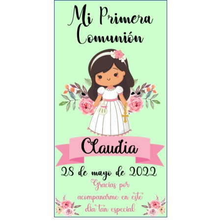 CHAPA IMAN COMUNION 3 + RECORDATORIO