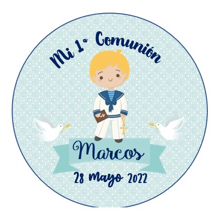 CHAPA IMAN COMUNION 6 +RECORDATORIO