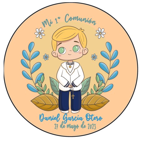 CHAPA ABRIDOR COMUNION RUBIO CRUZ + RECORDATORIO