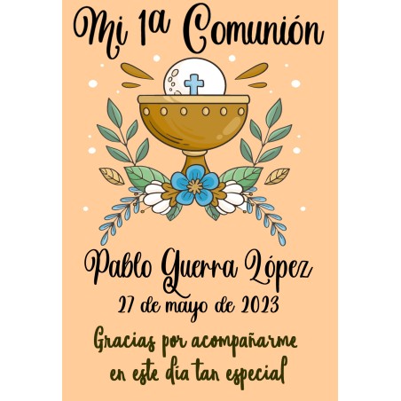 CHAPA ABRIDOR COMUNION RUBIO CRUZ + RECORDATORIO