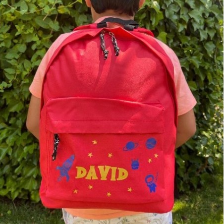 Mochila personalizada roja 28x28x12cm