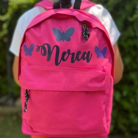 Mochila personalizada rosa 28x38x12cm