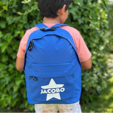 Mochila personalizada azul 28x38x12cm